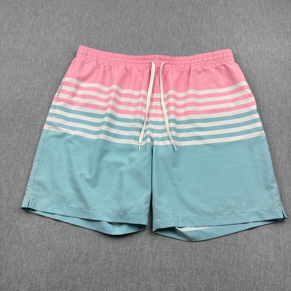 Chubbies Shorts Men 2XL Blue Swim Trunks On The Horizons Drawstring Beach Surf
